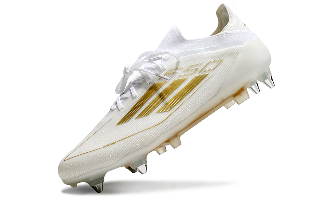 BOTA DE FUTBOL ADIDAS F50 SG ELITE - BLANCO/DORADA