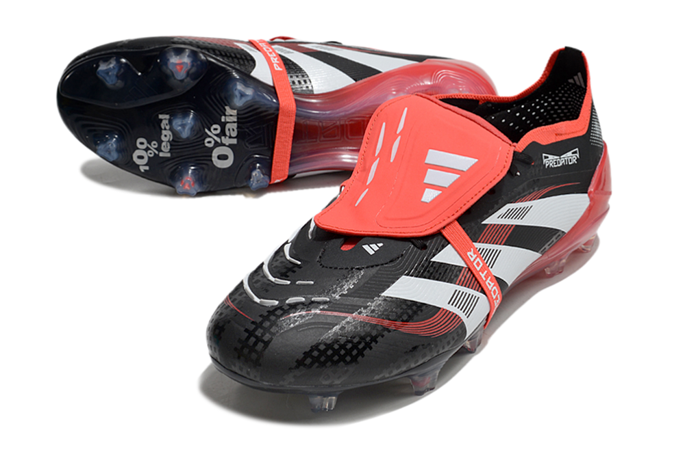 BOTA DE FUTBOL ADIDAS PREDATOR TONGUE FG ELITE - NEGRO/ROJO
